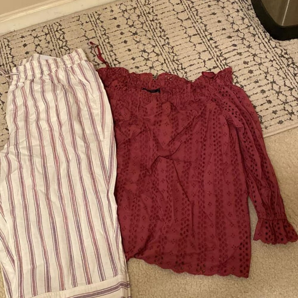 lane bryant outfit capris and top size 14/16